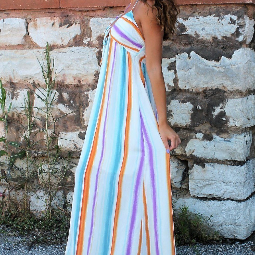 Nwt Stripe Vacay Maxi Dress - Picture 11 of 12